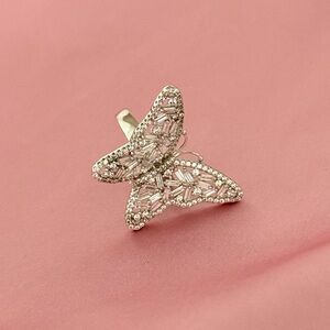 925 Sterling Silver CZ Butterfly Ring